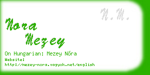 nora mezey business card