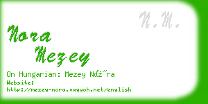 nora mezey business card